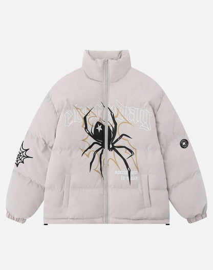Spider Print Winter Coat